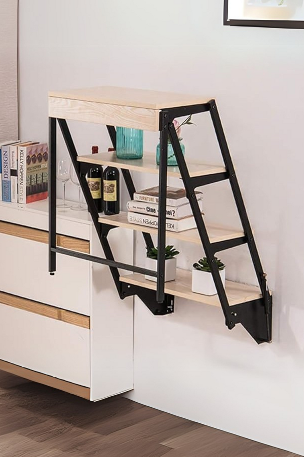 Convertible Shelf-to-Dining Table